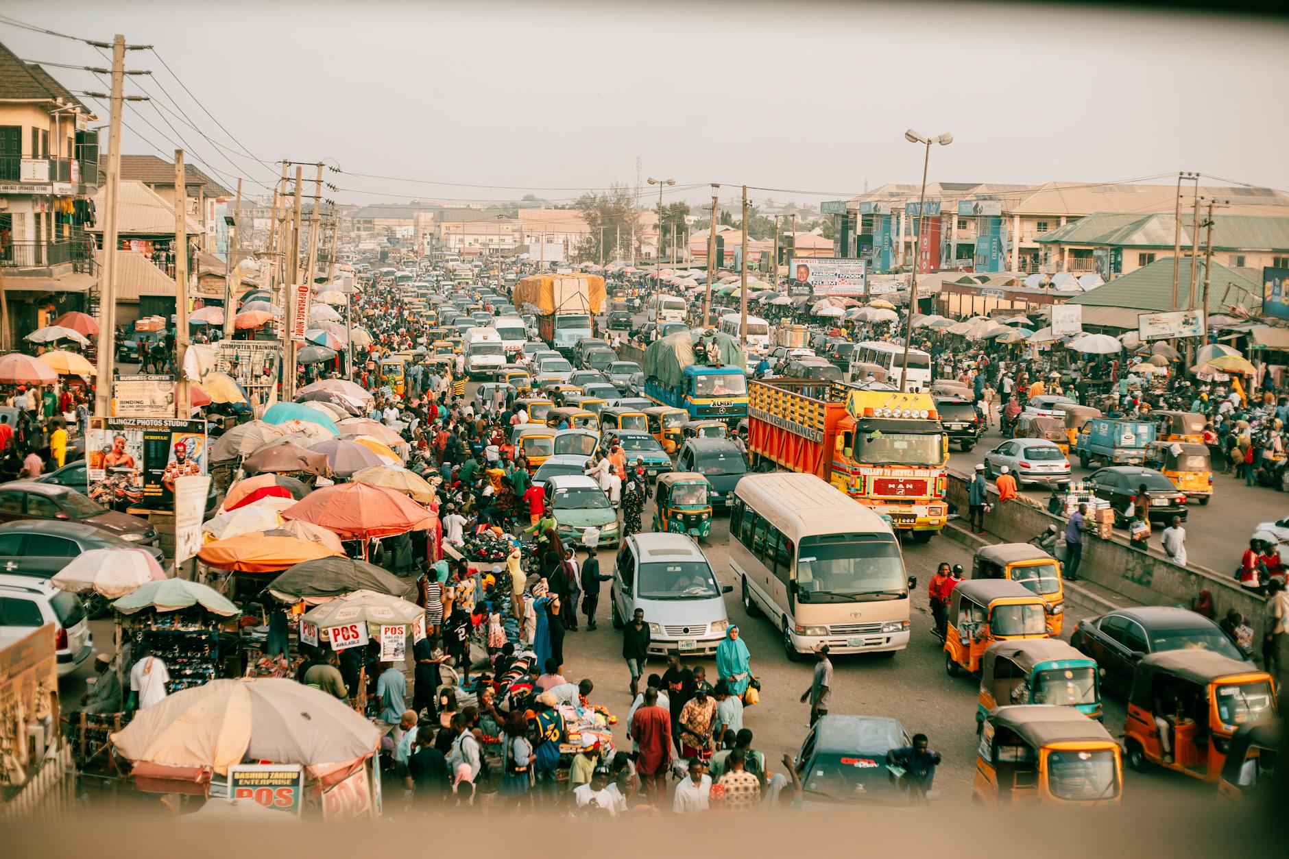 Lagos cityscape bridge